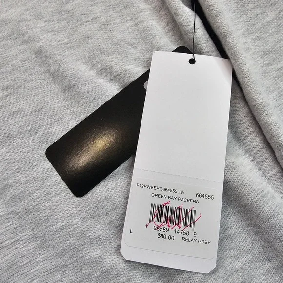 47 Brand Green Bay Packers Sweatshirt Womens Large Mock Neck Cropped Grey NWT - Picture 3 of 10